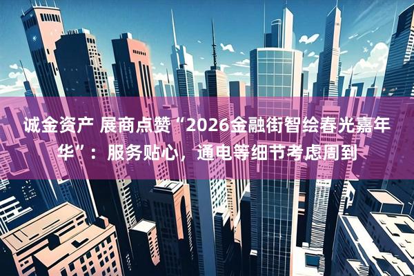 诚金资产 展商点赞“2026金融街智绘春光嘉年华”：服务贴心，通电等细节考虑周到